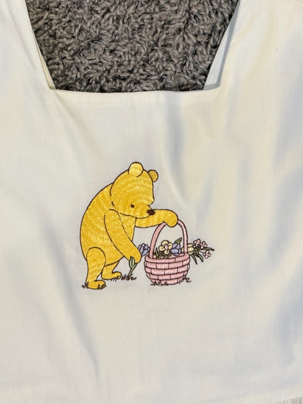Girls Disney Pink and White Winnie the Pooh embroidered Party Dress, size 7-8 - Picture 10 of 14